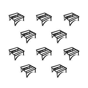 klassic 8 inch square folding plant stand for multiple plants and pots stand indoor shelf holder rack gardening standindoor outdoor black strong durable flower pot stand pack of 10