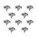 Klassic 8 Inch Square Folding Plant Stand for Multiple Plants and Pots Stand, Indoor Shelf Holder Rack, Gardening Stand,Indoor Outdoor (Black) Strong Durable Flower Pot Stand (Pack of 10)
