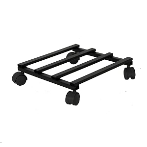 klassic metal wheels planters square shape stand  thick and strong wheels  plant stylish gamla planters perfect stand for planter indoor and outdoor  set of 1 black 