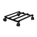 Klassic Metal Wheels Planters Square Shape Stand | Thick and Strong Wheels | Plant Stylish Gamla Planters Perfect Stand For Planter indoor and Outdoor ( Set of 1, Black )