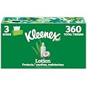 Kleenex Lotion Facial Tissues, 3 Flat Boxes, 120 Tissues per Box