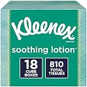 Kleenex Soothing Lotion Facial Tissues, 18 Cube Boxes, 45 Tissues per Box (810 Tissues Total)