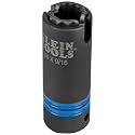 Klein Tools 66031 3-in-1 Slotted Impact Socket, 12-Point Deep Sockets, Coaxial Spring Loaded, 3/4 and 9/16-Inch Hex Sizes, 1/2-Inch Drive