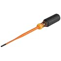 Klein Tools 6916INS 1000V Slim Tip Insulated Screwdriver, Made in USA, Screwdriver with 6-Inch Round Shank, 3/16-Inch Cabinet Tip, Cushion Grip Handle