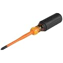 Klein Tools 6934INS 1000V Slim Tip Insulated Screwdriver, Made in USA, Screwdriver with 4-Inch Round Shank, #2 Phillips Tip, Cushion Grip Handle