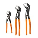 Klein Tools D5053BKIT 3-Piece Adjustable Pliers, Quick-Adjust Klaw Pump Pliers Set, 7-Inch, 10-Inch, and 12-Inch, Compact Design with V-Jaw and Hardened Teeth for Maximum Torque
