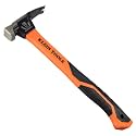 Klein Tools H80918 Smooth Face Fiberglass Hammer with Straight Claw, 18 oz