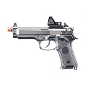 KLI KL-92 Brettaa Fusion Dual Power CO2/Gas Blowback Metal Airsoft Pistol with Red Dot- (Platinum/Green Gas)