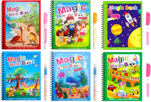 klick buy reusable magic water book with magic pen for kids pack of 6