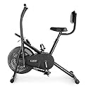 KF04F Indoor Stationary Air Bike Exercise Cycle for Home Gym Cardio Full Body Weight Loss Workout with Back Support &amp; Twister Plate - Free Installation Support