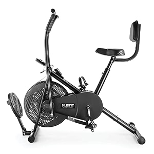 air bike exercise cycle indoor with dual moving arms for home gym cardio full body weight loss workout  with back support amp twister plate 4m - free installation support via vedio call