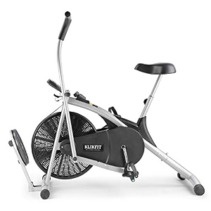 air bike exercise cycle upright with dual moving arms for home gym cardio full body weight loss workout adjustable seat with twister 3cm- pree installation support through video or via whatsapp call