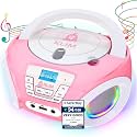 Kids CD Player Boombox with FM Radio and Speakers - Rose