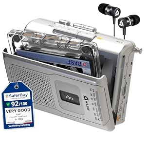 klim k8 cassette tape player portable - cassette recorder - new version - amfm - built-in microphone amp speaker - headphone jack amp earphones 