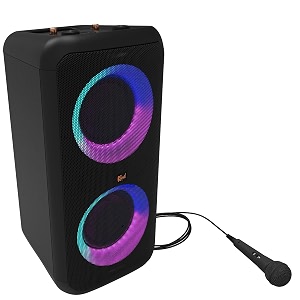 klipsch gig xxl black - portable wireless bluetooth speaker - multiple color modes - bass boost - two 6534 woofers amp two 234 tweeters - 8-hour playtime