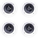Klipsch R-1650-C in-Ceiling Speaker - White (4-Pack) Compact, Easy to Install, Durable