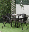 KLODOR Garden/Balcony/Terrace/Poolside Patio Seating Chair & Table Set For Outdoor Metal Outdoor Chair