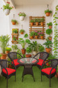 KLODOR Garden/Balcony/Terrace/Poolside Patio Seating Chair & Table Set For Outdoor Metal Outdoor Chair