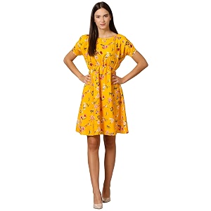 KLOOK Crepe Pleated Dress Bumblebee Yellow