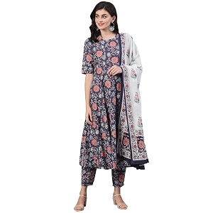 KLOSIA Womens Viscose Floral Printed Kurta and
