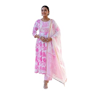 KLOSIA Women Embroidered Anarkali Kurta and Pant