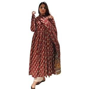 Klosia Women Printed Anarkali Kurta and Pant