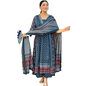 KLOSIA Women Rayon Printed Flared Anarkali Kurta