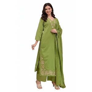 Klosia Women Solid Embroidery Kurta and pant
