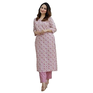 KLOSIA Womens Viscose Croset Work Kurta Pant
