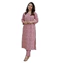 KLOSIA Womens Viscose Croset Work Kurta Pant