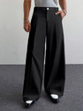 Klossy Loose Fit Men Black Trousers