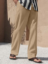 Klossy Regular Fit Men Beige Trousers