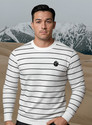 KLOVE Self Design V Neck Formal Men White Sweater