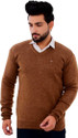 KLOVE Self Design V Neck Formal Men Brown Sweater