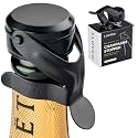 KLOVEO Champagne Stoppers - WAF Patented Seal - Made in Italy - Black