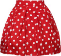 Klowvila Fashion Polka Print Girls Pleated Red Skirt
