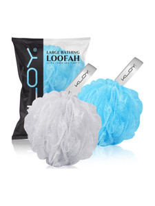 kloy loofah pack of 2 white blue