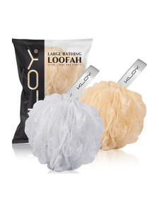 kloy loofah pack of 2 white gold