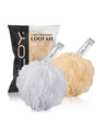 KLOY Loofah (Pack of 2, White, Gold)