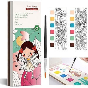 klvs color magic book activity for kids drawing books kit for children coloring books for kids ages 4-8 years 20 sheet cartoon painting kit with brush return gift pack of 3 genie garden