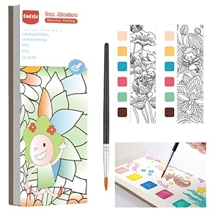 klvs color magic book activity for kids drawing books kit for children coloring books for kids ages 4-8 years 20 sheet cartoon painting kit with brush return gift pack of 1 dream adventure