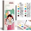 KLVS Color Magic Book Activity for Kids Drawing Books kit for Children Coloring Books for Kids Ages 4-8 Years 20 Sheet Cartoon Painting kit with Brush Return Gift (Pack of 3, Genie Garden)