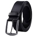 KM Legend Men's Leather Dress Belt for Work Business and Casual