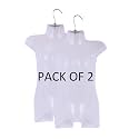 Premium Plastic Kids Half Body Shape White Mannequin for Display of Clothes - Hanger - Medium Size (6-12 Age Kids) (Pack of 2) (2, Medium)