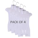 Premium Plastic Kids Half Body Shape White Mannequin for Display of Clothes - Hanger - Medium Size (6-12 Age Kids) (Pack of 4) (4, Medium)