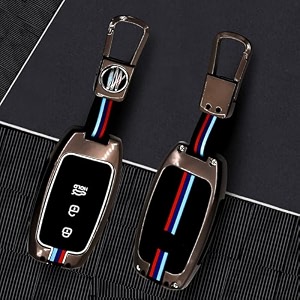 kmh tpu gold car smart key cover compatible for kia seltos sonet carens 3 push button smart key shell case holder key protector black gold pack of 1