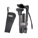 KMINA Aluminum - Ergonomic Walking Stick for Old People (Left Hand), Foldable, Adjustable Height, Palm Grip (Made in Europe)