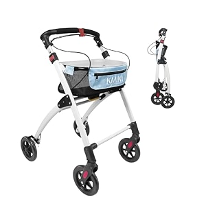 kmina pro - walker for men lightweight narrow seniors walkers indoor with tray aluminum black