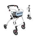 KMINA PRO - Walker for Men Lightweight, Narrow Seniors Walkers, Indoor with Tray, Aluminum, Black