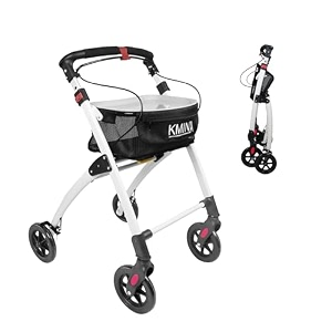 kmina rollator walker indoor with tray aluminum - kmina pro black